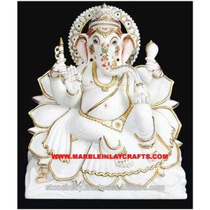 Fabriqué en Inde, statue de Ganpati en marbre de la meilleure qualité - Product Image 1