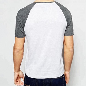 Camiseta de manga corta de raglán para hombre, prenda de vestir, transpirable, con contraste de cuello redondo, venta al por mayor, nueva tendencia - Product Image 2