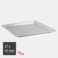 Plateau de cuisson rectangulaire en acier inoxydable, 18/10 écologique, peu profondes (S), adapté au four, 1 pièce