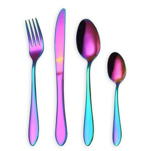 Elegant Wedding Cutlery <b>Spoon</b> <b>Set</b> Golden Stainless Steel Flatware <b>Set</b> Knife <b>Fork</b> <b>Spoon</b> Hotel Restaurant Silverware <b>Set</b> - Product Image 4