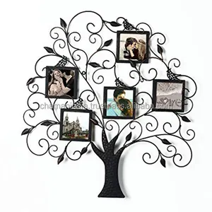 Металлическая рамка для фотографий с изображением дерева, Настенный декор