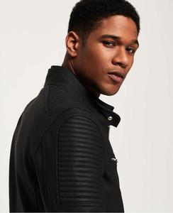 Nouvelle veste élégante en cuir de mouton véritable pour hommes manteau de bombardier de moto d'hiver fermeture à glissière imperméable veste en cuir de grande taille - Product Image 1