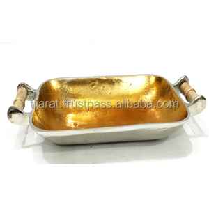 โลหะอลูมิเนียมโรงแรมที่ให้บริการถาดที่มีการจัดการ/ถาดบรรจุภัณฑ์โบราณ/โลหะตารางตกแต่งถาด - Product Image 1