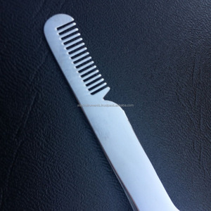 Pinzas profesionales para cejas de acero inoxidable sostenibles al por mayor con peine y logotipo personalizado pinzas para cejas puntiagudas - Product Image 2