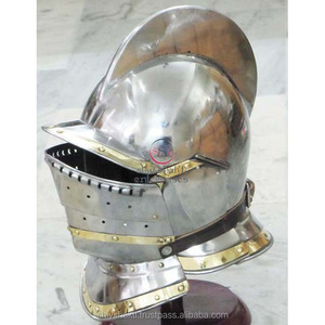 Medieval Steel Close Helmet Knight European Fully Functional Wearable Halloween Costume Handmade Polished Collectible Metal - Product Image 2
