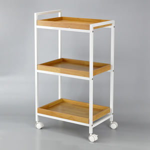 Estante de almacenamiento de tubo de metal con madera de pino de 4 niveles - Product Image 6