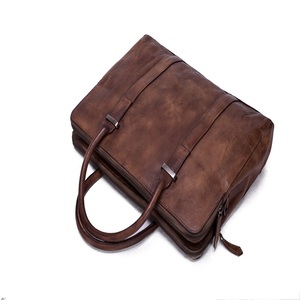 Retro <b>Mens</b> Canvas <b>Leather</b> Laptop <b>Messenger</b> <b>Bag</b> - Product Image 1