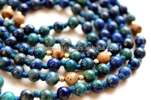 Nouveauté en gros, chrysocolle, 6 mm, 108 perles, collier mala, yoga, certifié par un tiers, bonne qualité, cadeaux de méditation spirituelle - Product Image 4