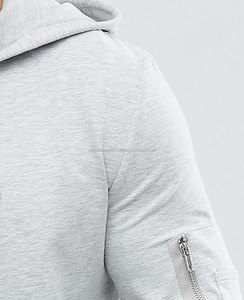 เสื้อฮู้ดดี้ผู้ชายผ้าฝรั่งเศสเทอร์รี่ฟลีซ 100% ผ้าฝ้าย ปักลาย กันลม ใส่สบาย ทรงโอเวอร์ไซส์ เป็นมิตรกับสิ่งแวดล้อม ทรงยาวพิเศษ ด้านข้างมีดีไซน์ - Product Image 5