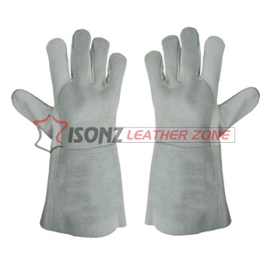 Guantes de Soldadura de Piel de Cabra, Anticorte, Antideslizantes, Anti-Impacto, para Soldadura TIG/MIG, Guantes de Seguridad para Conductores, Talla Estándar, Piel Dividida de Grano Estándar - Product Image 5