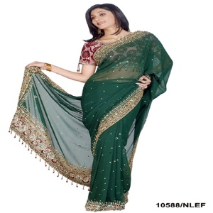 Traditionnel Indien Femmes Porter Chanderi Coton Banglori Saree - Product Image 2