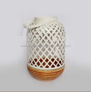 Bougeoir en bambou fait à la main, décoration de maison, lanterne en bambou, vente en gros - Product Image 4