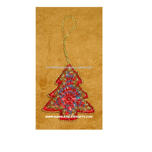 Zari Hand Embroidery High Quality Modern Hanging Christmas Tree <b>Ornament</b> - Product Image 1