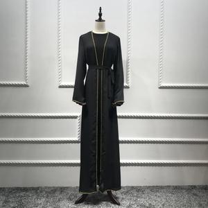 2018-2019 Best Quality Muslim <b>Women</b> Striped Abaya Dubai <b>Kaftan</b> Robe Kimono - Product Image 1