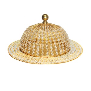 Gold Crystal <b>Cake</b> <b>Stand</b> <b>With</b> <b>Lid</b> - Product Image 1