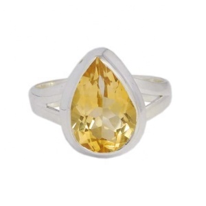 ขายส่งราคา925สเตอริงเงินแหวนเวอร์เมอิลนิรันดร์พลอยซิทรีนธรรมชาติอัญมณีโรเดียมสำหรับงานแต่งงานงานปาร์ตี้เครื่องประดับ - Product Image 1