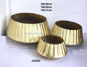 Cuenco martillado en bruto con acabado de latón de alta calidad, cuenco de Metal de aluminio de tres tamaños para uso en jarrón de suelo disponible al por mayor - Product Image 2