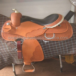 Sillín de caballo inteligente de barril Wetern en árbol de fibra de vidrio con estribo de aluminio disponible en 15 ",16," 17 "Fabricante en India - Product Image 2