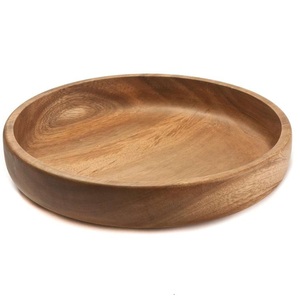 Cuenco de madera de acacia para servir frutas o ensaladas Nuevo diseño Cuenco de forma redonda de madera maciza personalizado - Product Image 1