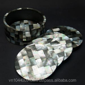 Conjuntos de posavasos negros con perlas - Product Image 1