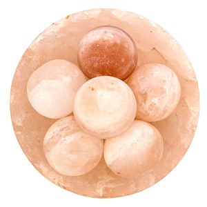 Lámpara de bola de tazón de sal de roca Natural, rosa, indio - Product Image 6