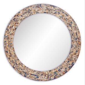 Marco de espejo decorativo de pared de mosaico de vidrio de estilo moderno hecho a mano creativo personalizado nuevo patrón redondo para ocasiones de boda en casa - Product Image 1