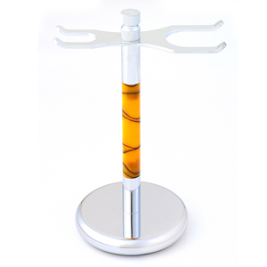 Compre un soporte para brochas de afeitar de color naranja de metal pesado con un diseño de aspecto tradicional perfecto - Product Image 1