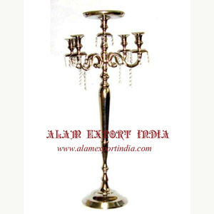 Candelabro de Metal de 5 brazos, candelabro chapado en oro y bronce, Retro, para bodas, velas, cena, Hotel, decoración del hogar - Product Image 1