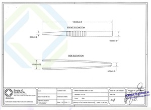 Pinzas Quirúrgicas Dentadas para Disección y Anatomía de Tejidos - Pinzas Médicas de Clase I con Certificación CE de 13 cm - Product Image 2