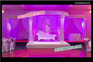 Mandap Colgante de Cristal para Bodas Indias, Juego de Mandap de Seis Pilares Completamente de Cristal, Fabricante de Mandaps para Bodas Indias en Australia - Product Image 2