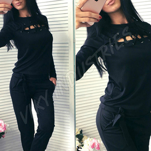 ชุดวอร์มผ้าฟลีซสำหรับผู้หญิงชุดวอร์มสำหรับฤดูใบไม้ร่วงและฤดูหนาวโลโก้ตามสั่ง - Product Image 4