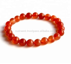 คาร์เนเลียน Top Shade 8มิลลิเมตรพลอยลูกปัดสร้อยข้อมือยืด - Product Image 4