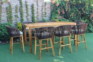 Invierno Caliente de moda de mimbre de ratán PE Bar 2 sillas y Acacia mesa de madera para muebles al aire libre para Navidad RABR-099 - Product Image 2