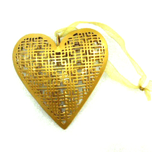 Ornamento decorativo colgante de Navidad, adorno de Metal en forma de corazón - Product Image 3