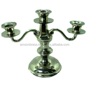 Candélabres décoratifs à 5 bras en argent poli Antique - Product Image 5