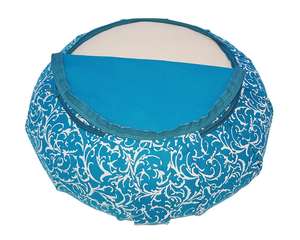 Cojín plisado sólido Zafu del proveedor indio, cojín elegante para terapia al aire libre, 100% algodón, extraíble y lavable, Yoga y meditación - Product Image 3