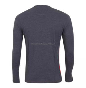 Custom Men's Printed <b>Black</b> <b>T</b>-<b>Shirt</b> 100% Cotton Quick Dry Casual Hip Hop Style <b>Long</b> <b>Sleeve</b> with Neck Knitted Fabric Bangladesh - Product Image 2