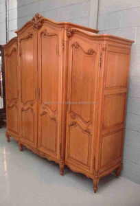 Nogal francés estilo Luis XV armario de madera maciza armarios de cuatro puertas caoba MDF diseño antiguo moderno para muebles de dormitorio - Product Image 6