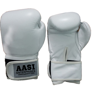Guantes de boxeo blancos de diseño profesional y personalizado con combinación de colores y diseño de logotipo a medida. - Product Image 1