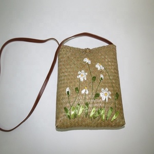 Sac en paille du vietnam pour femme, broderie de fleurs, 2018, sac de plage d'été - Product Image 2