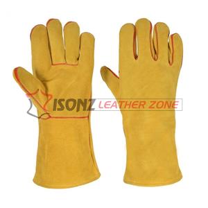 XL Size <b>Tig</b> Safety <b>Gloves</b> Cow Split Leather Heat Resistant Anti-Cut Anti-Slip with Anti-Impact Function for Work - Product Image 4