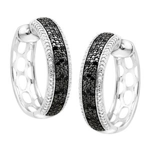Black and White <b>Diamonds</b> Hoop <b>Earrings</b> for Girls,Hoop <b>Diamond</b> <b>Earring</b>,hoop <b>Earrings</b> Gold Hoops <b>Earrings</b> 18k - Product Image 2