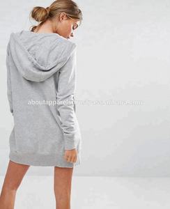 Cheap Custom Women's Winter Longline Fleece Zipper Hoodie-Breathable Cotton Customizable Design - Product Image 2