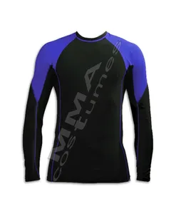 Unisex XXL XS Compresión Estirable GI Rash Guard Manga completa Fitness Yoga Ropa deportiva Hecho a medida Seda sólida Serigrafía impresa - Product Image 1