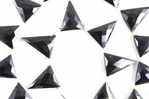 Belle pierre précieuse brillante 1 brin spinelle noire naturelle forme de Triangle à facettes perles de Briolett fabrication de bijoux faits à la main - Product Image 5