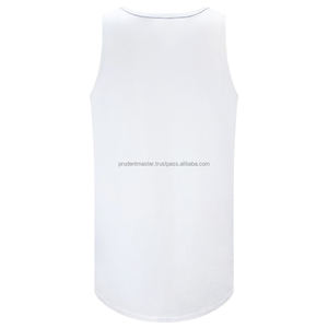 Camiseta sin mangas en blanco informal clásica personalizada OEM de moda de verano para hombre - Product Image 2