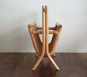 Periódico y Revistero de ratán de madera Vintage para muebles de cocina u oficina - Product Image 3