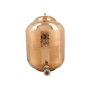 Haute dernière conception indienne cuivre pot d'eau Matka verre réservoir de stockage cuisine à boire maison hôtel disponible prix compétitif - Product Image 1