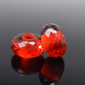 High Quality Handmade <b>Red</b> Mandarin Garnet Faceted Roundel <b>Beads</b> 14x8x4.5mm Loose Gemstone for Jewelry Stone <b>Beads</b> IG5434 - Product Image 1