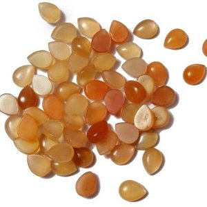 5mm 6mm Naturel Pêche Moonstone Lisse Poire Lâche Semi Précieux Calibré Cabochons Pierres Précieuses Fabricant Usine Prix En Ligne - Product Image 1